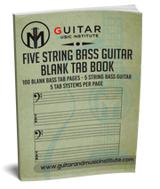 Livre d'onglets vierge pour guitare basse à 5 cordes - VERSION RELIÉE PARFAITE