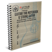 Cuaderno en blanco para tablaturas de guitarra y personal musical - VERSIÓN ENCUADERNADA CON ALAMBRE