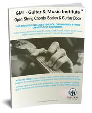Open String Guitar Chords - Arpeggios - Scales Book - IMMEDIATE DOWNLOAD