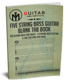 5 String Bass Guitar Blank TAB Book - Perfect Bound Version