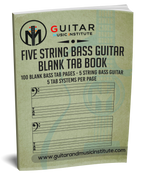5 String Bass Guitar Blank TAB Book - PERFECT BOUND VERSION