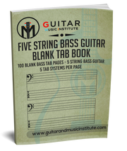 5 String Bass Guitar Blank TAB Book - Perfect Bound Version