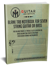 7 String Bass or Guitar Blank TAB Book - PERFECT BOUND VERSION
